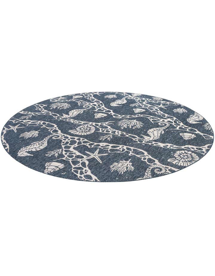 13' x 13' Easy-Clean Coastal Indoor / Outdoor Round Rug