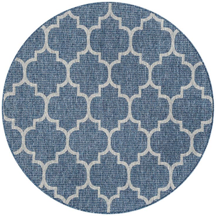 Detail image of 160cm x 160cm Easy-Clean Lattice Indoor / Outdoor Round Rug