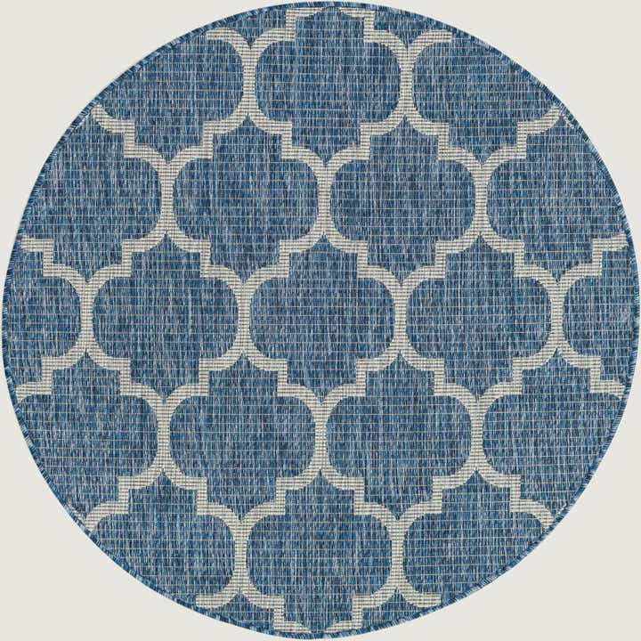 125cm x 125cm Easy-Clean Lattice Indoor / Outdoor Round Rug