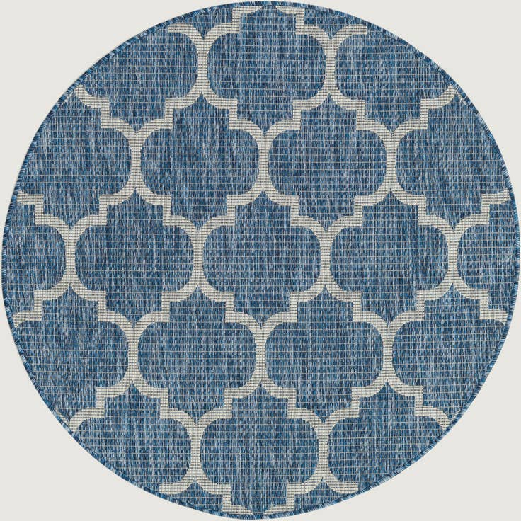 Detail image of 125cm x 125cm Easy-Clean Lattice Indoor / Outdoor Round Rug