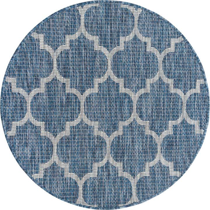 95cm x 95cm Easy-Clean Lattice Indoor / Outdoor Round Rug