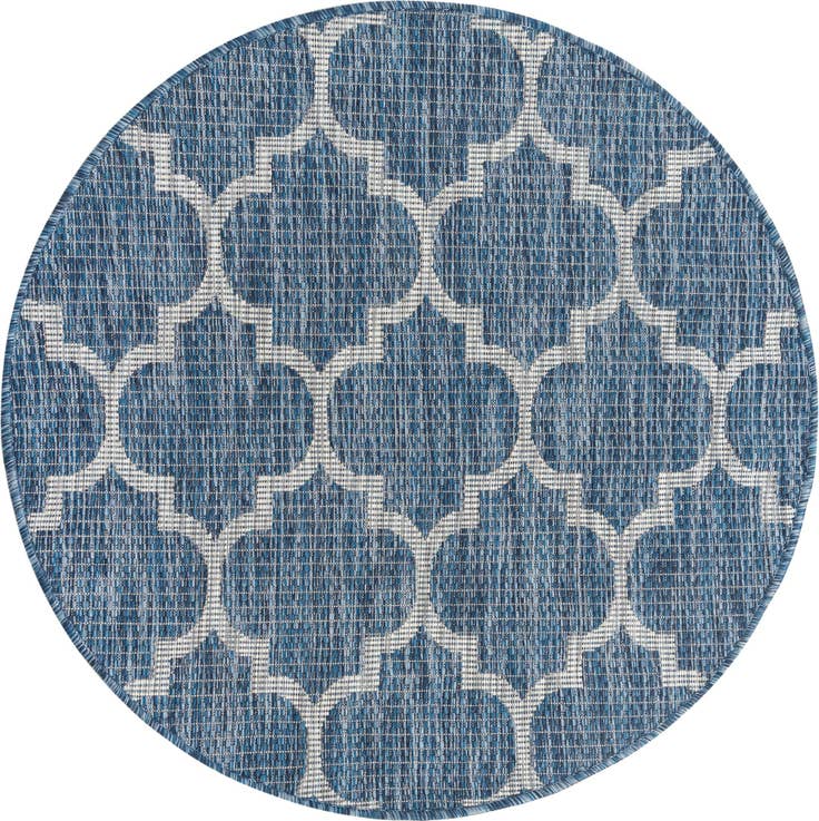 Detail image of 95cm x 95cm Easy-Clean Lattice Indoor / Outdoor Round Rug