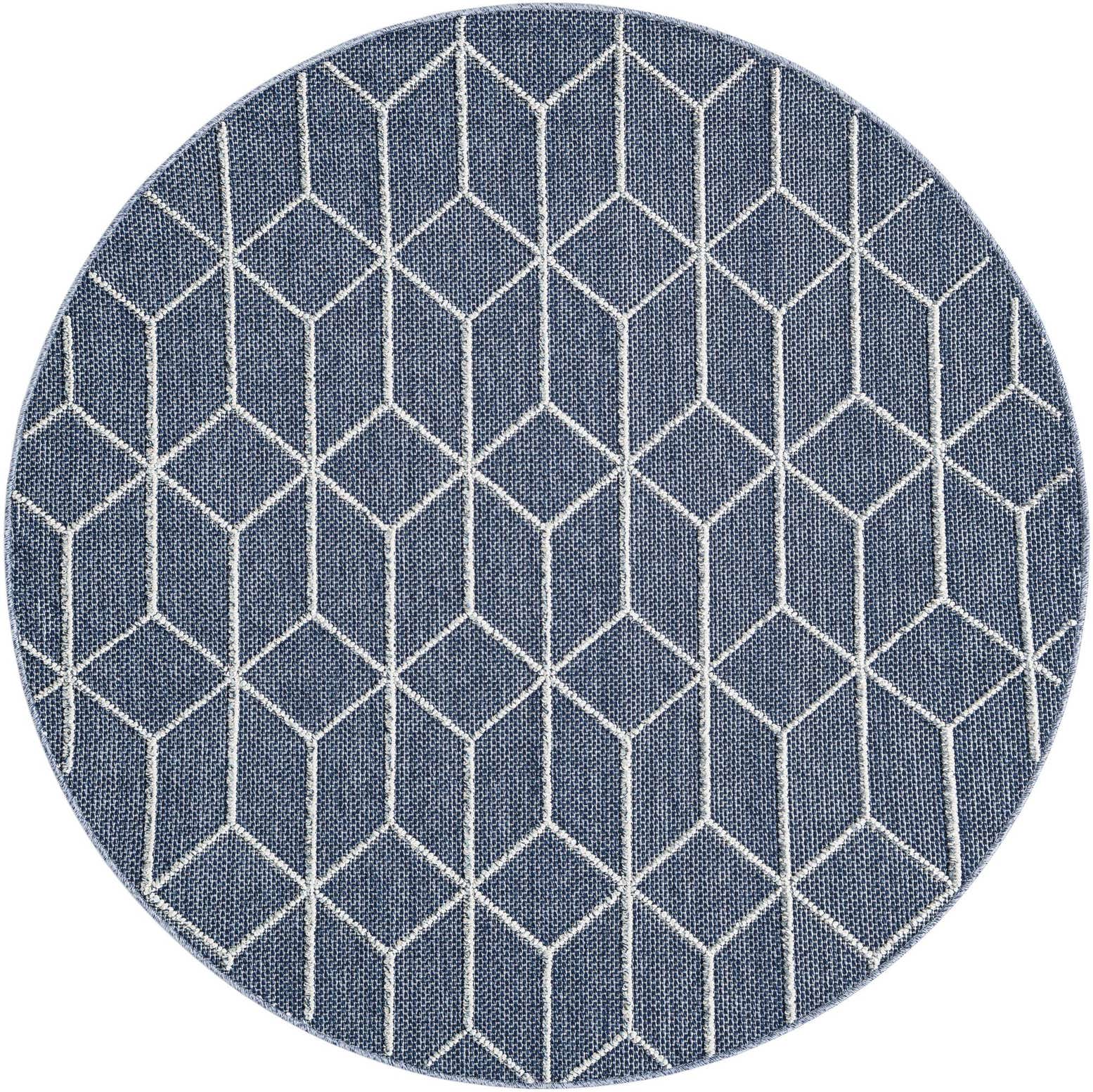 5' 3 x 5' 3 Easy-Clean Lattice Indoor / Outdoor Round Rug