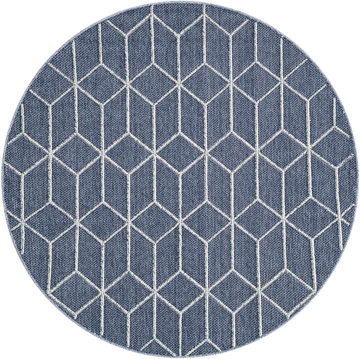 5' 3 x 5' 3 Easy-Clean Lattice Indoor / Outdoor Round Rug