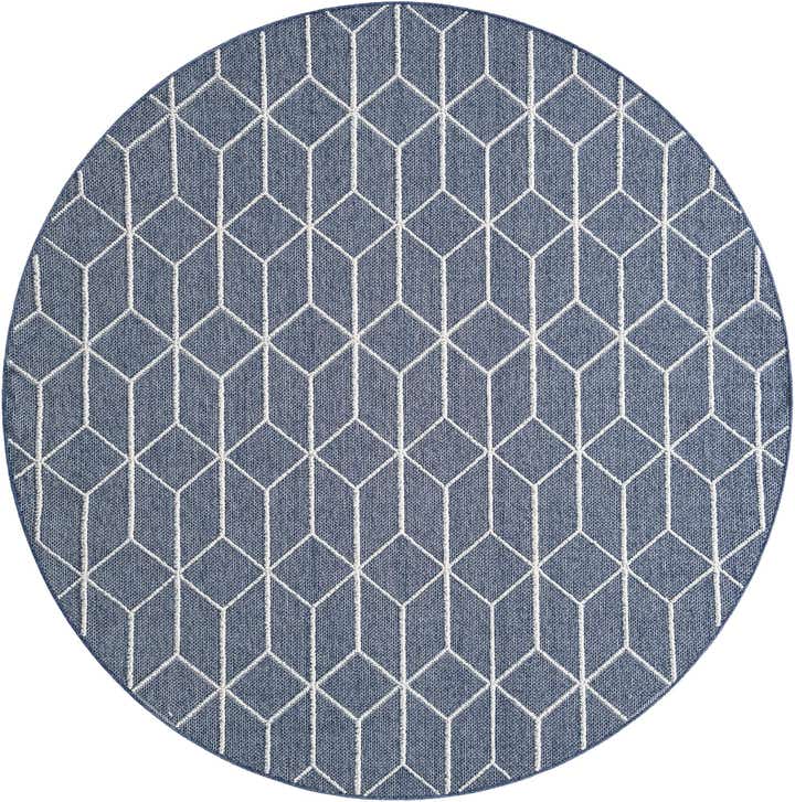 7' 10 x 7' 10 Easy-Clean Lattice Indoor / Outdoor Round Rug