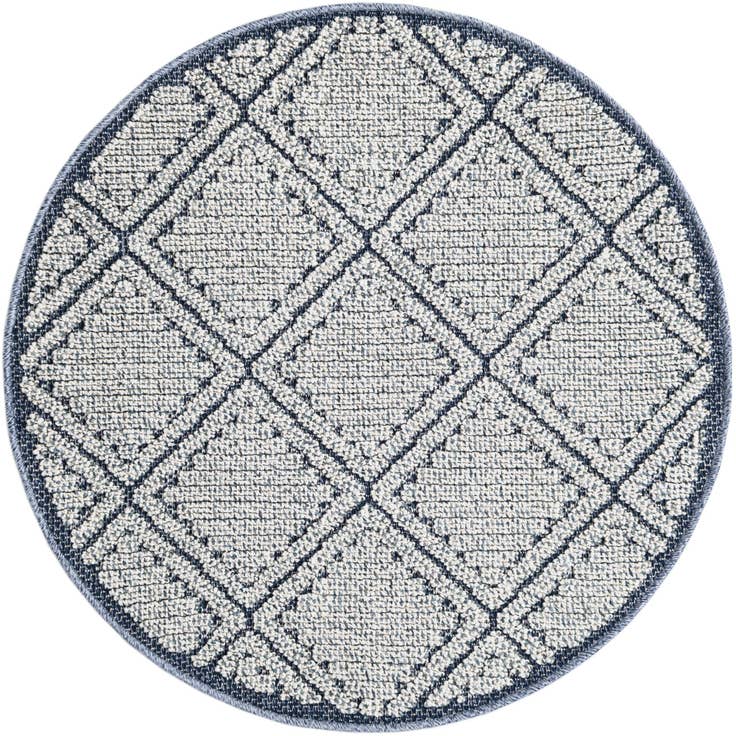 Detail image of 3' 1 x 3' 1 Easy-Clean Lattice Indoor / Outdoor Round Rug