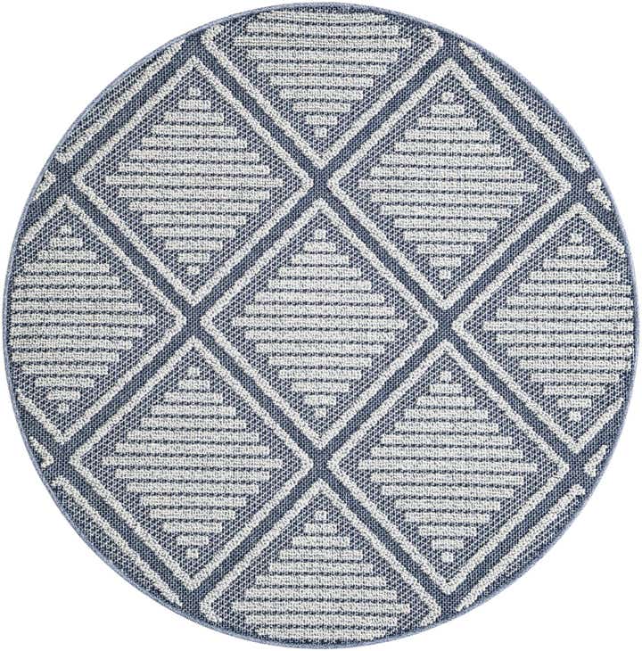 5' 3 x 5' 3 Easy-Clean Lattice Indoor / Outdoor Round Rug