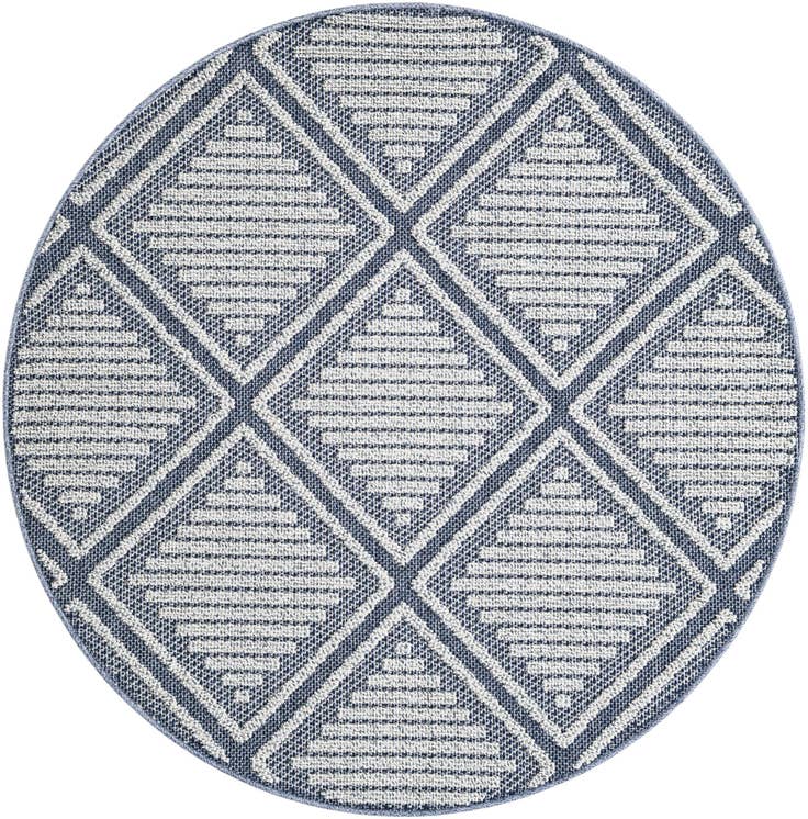 Detail image of 5' 3 x 5' 3 Easy-Clean Lattice Indoor / Outdoor Round Rug
