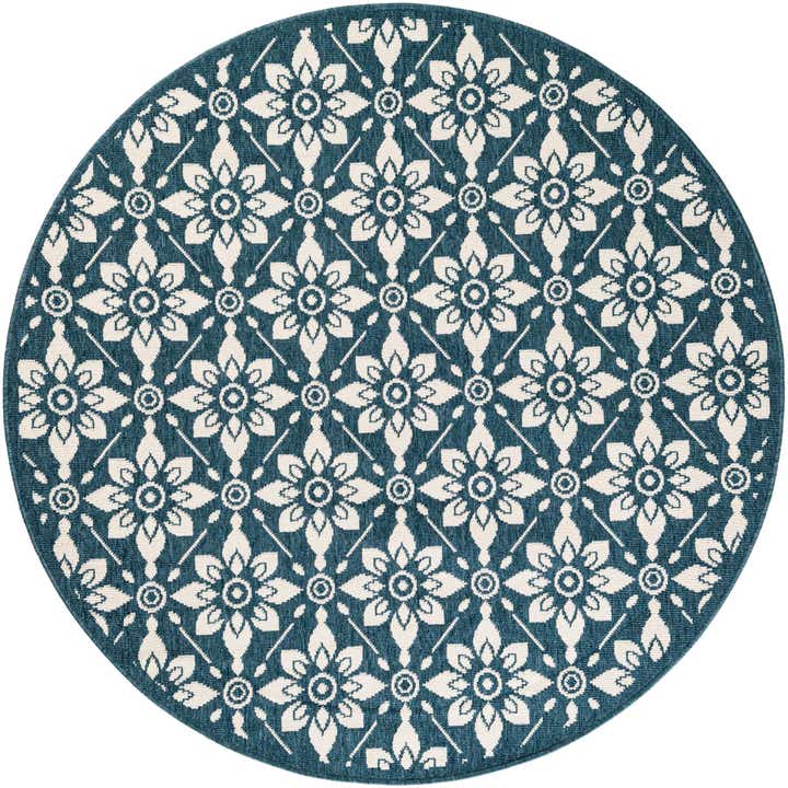 5' x 5' Easy-Clean Lattice Indoor / Outdoor Round Rug