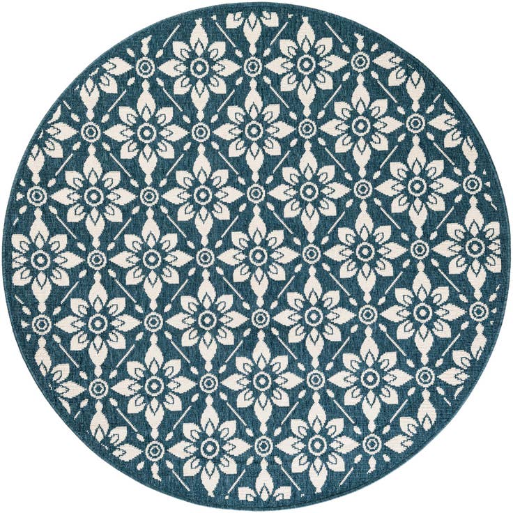 Detail image of 5' x 5' Easy-Clean Lattice Indoor / Outdoor Round Rug