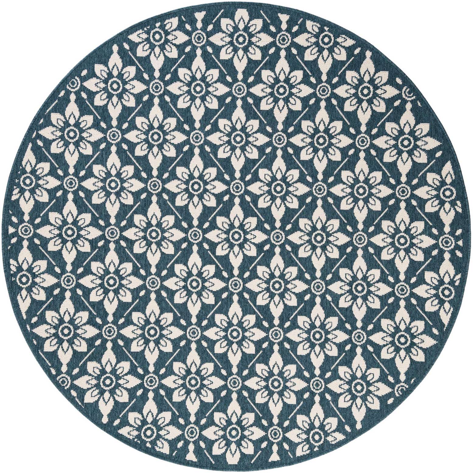 6' x 6' Easy-Clean Lattice Indoor / Outdoor Round Rug