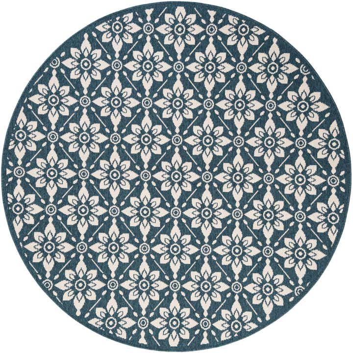 6' x 6' Easy-Clean Lattice Indoor / Outdoor Round Rug