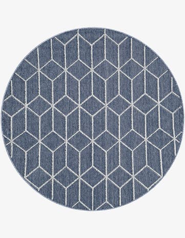5' 3 x 5' 3 Easy-Clean Lattice Indoor / Outdoor Round Rug