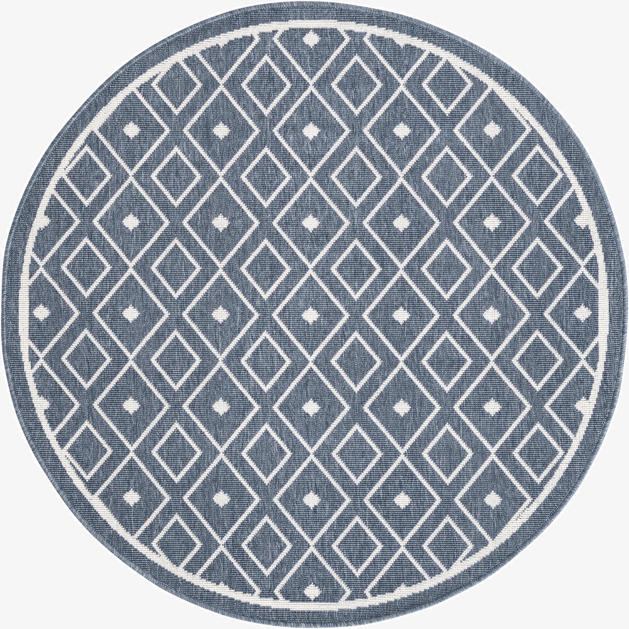 122cm x 122cm  Washable Lattice Indoor / Outdoor Round Rug