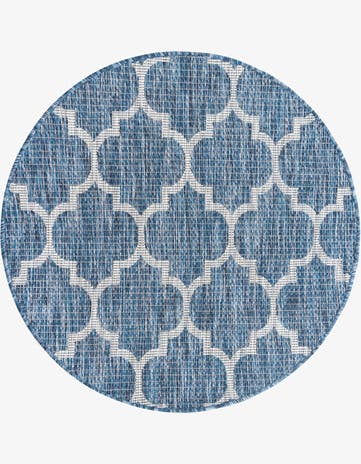 3' x 3' Easy-Clean Lattice Indoor / Outdoor Round Rug
