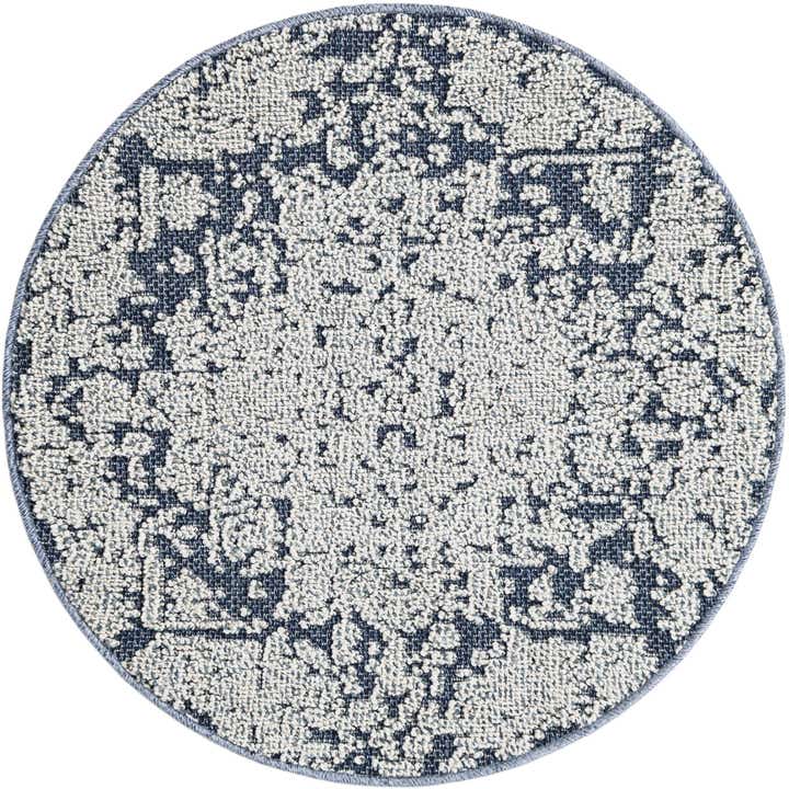 3' 1 x 3' 1 Easy-Clean Traditional Indoor / Outdoor Round Rug