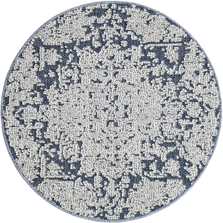 Detail image of 3' 1 x 3' 1 Easy-Clean Traditional Indoor / Outdoor Round Rug