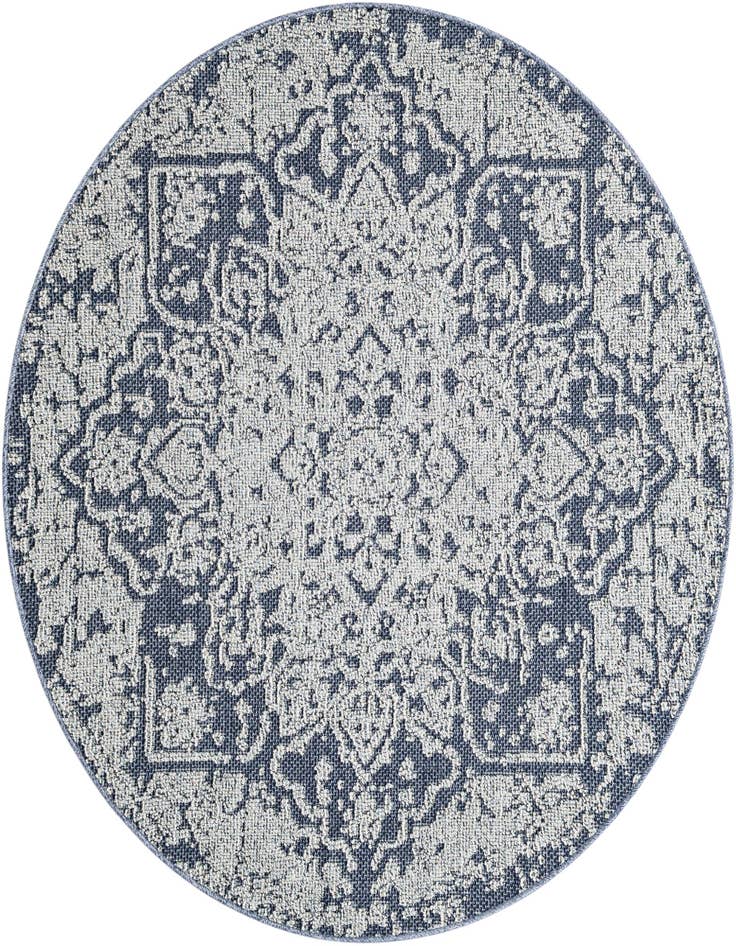 Detail image of 5' 3 x 5' 3 Easy-Clean Traditional Indoor / Outdoor Round Rug