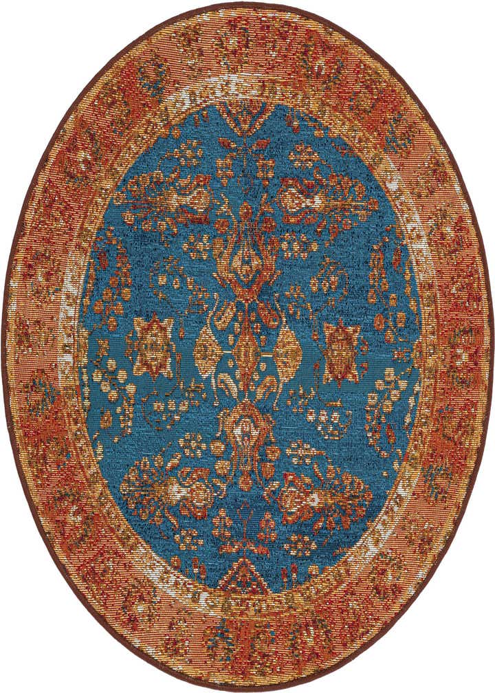 3' x 3' Easy-Clean Traditional Indoor / Outdoor Round Rug