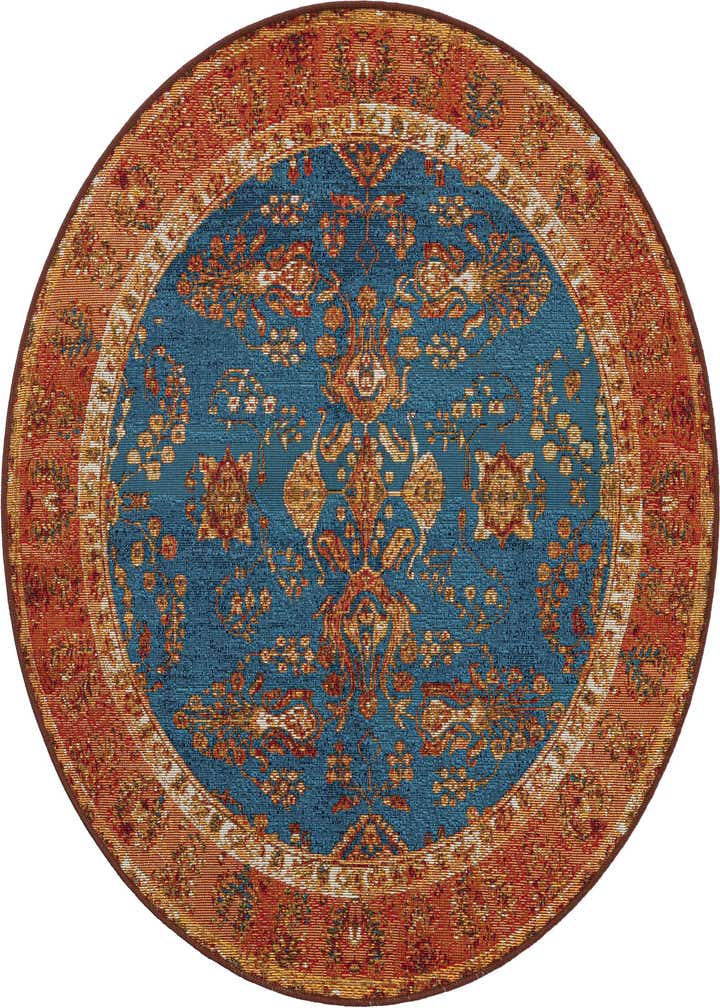 4' x 4' Easy-Clean Traditional Indoor / Outdoor Round Rug
