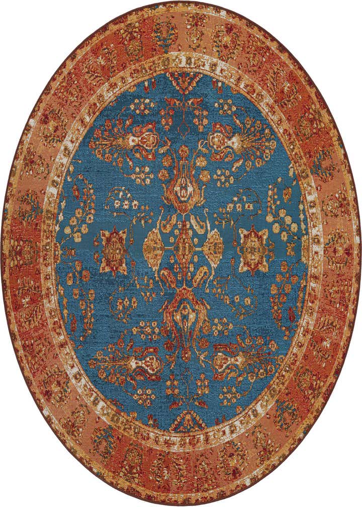 6' x 6' Easy-Clean Traditional Indoor / Outdoor Round Rug