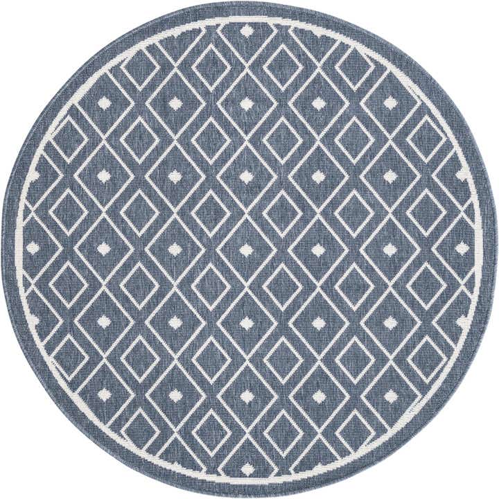 4' x 4' Easy-Clean Trellis Indoor / Outdoor Round Rug