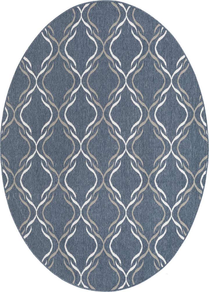 7' x 7' Easy-Clean Trellis Indoor / Outdoor Round Rug
