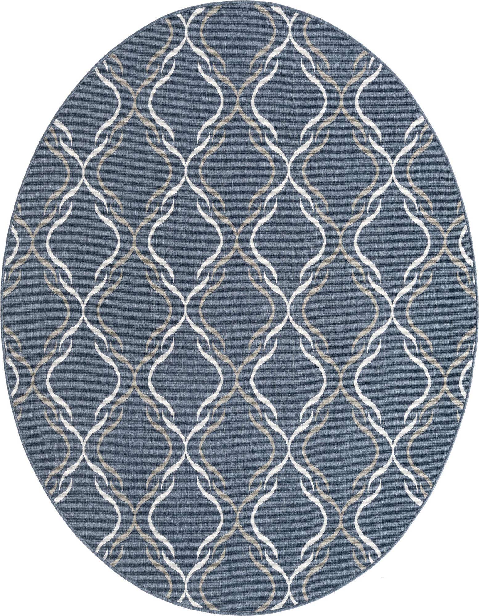7' x 7' Easy-Clean Trellis Indoor / Outdoor Round Rug