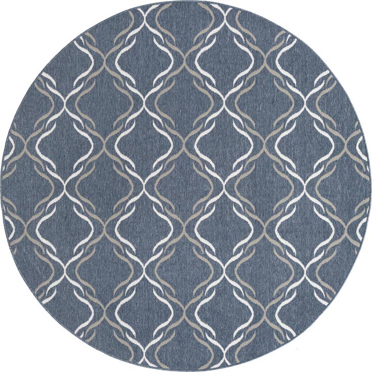 Detail image of 7' x 7' Easy-Clean Trellis Indoor / Outdoor Round Rug