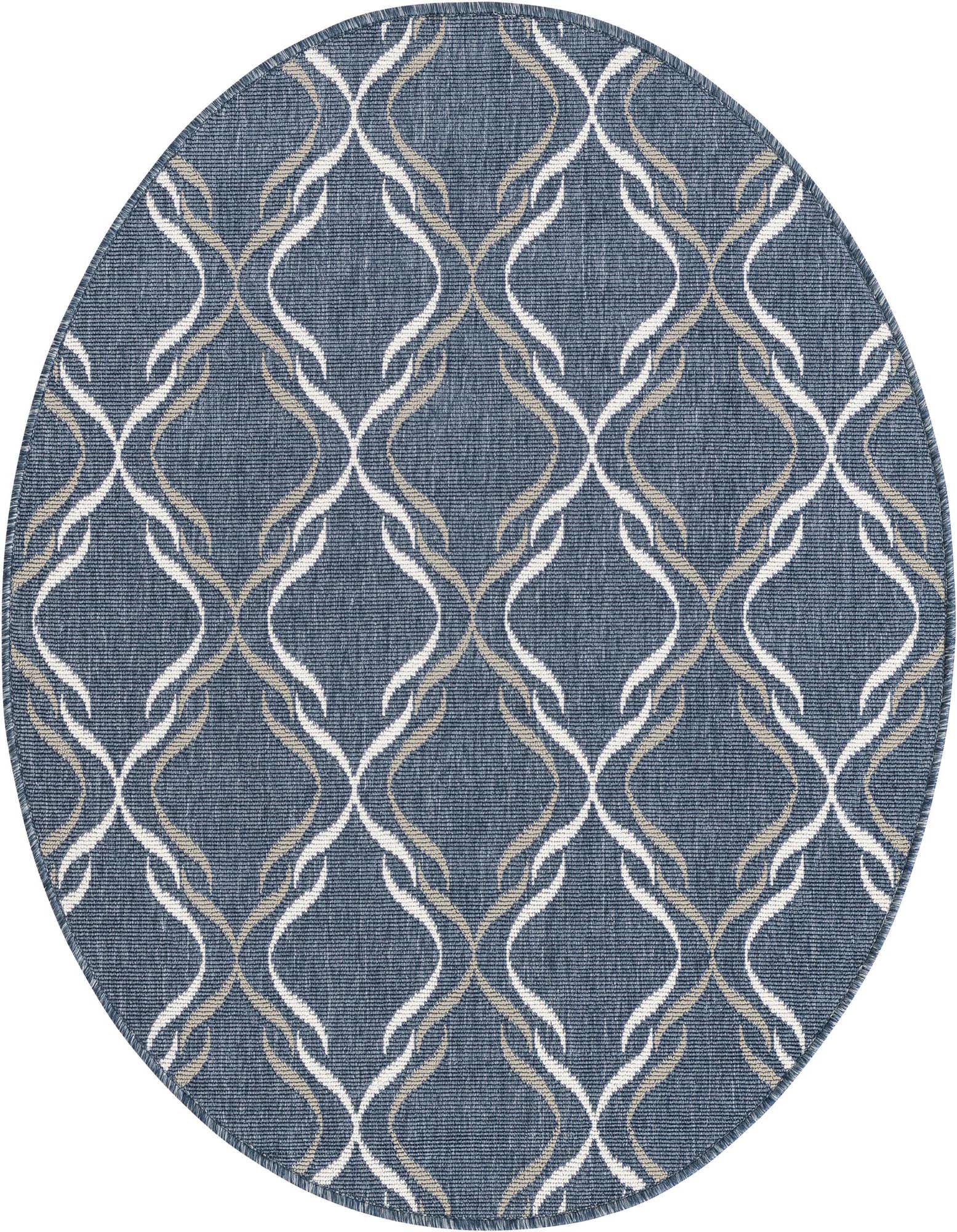 4' x 4' Easy-Clean Trellis Indoor / Outdoor Round Rug