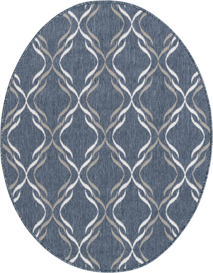 Detail image of 4' x 4' Easy-Clean Trellis Indoor / Outdoor Round Rug