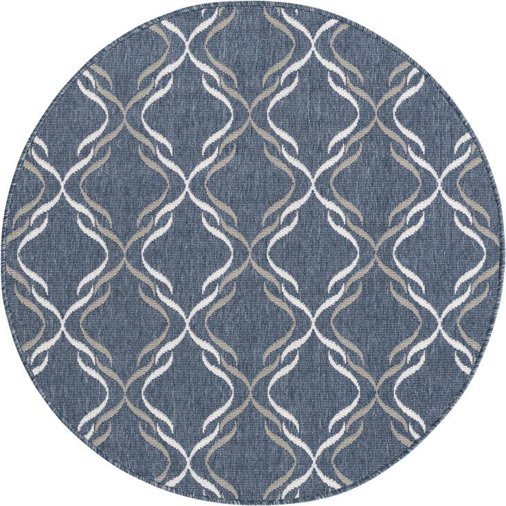 Detail image of 4' x 4' Easy-Clean Trellis Indoor / Outdoor Round Rug