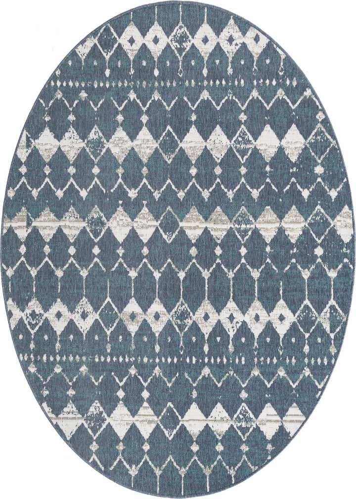 7' x 7' Easy-Clean Trellis Indoor / Outdoor Round Rug