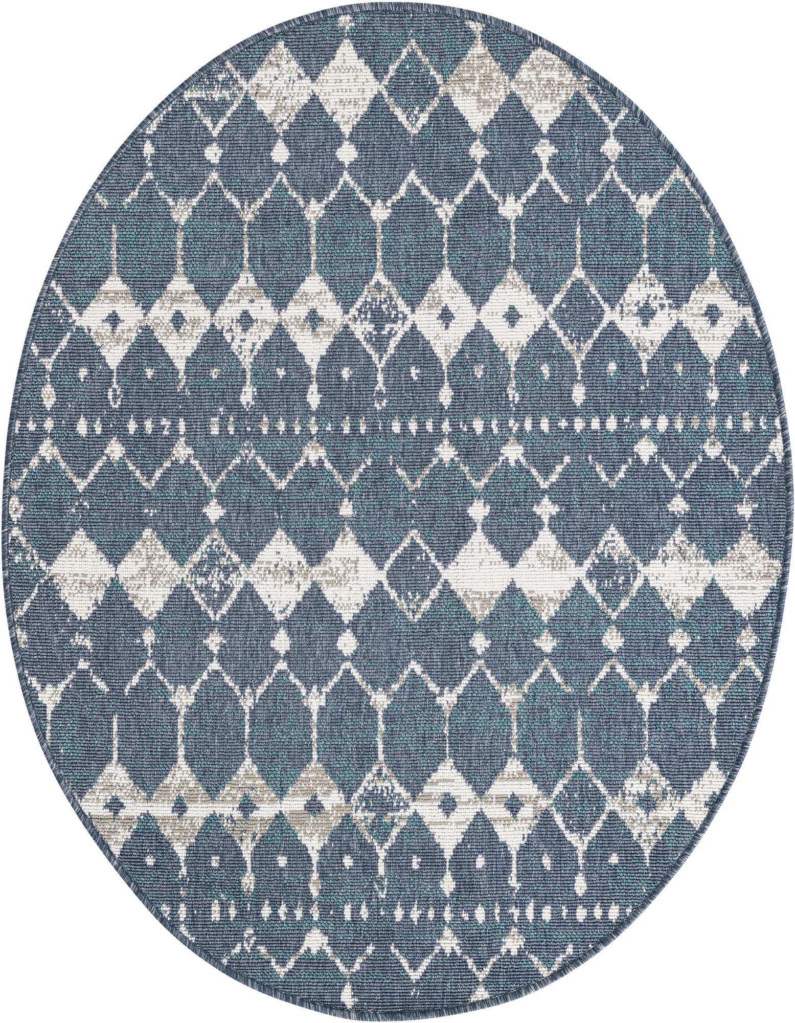 4' x 4' Easy-Clean Trellis Indoor / Outdoor Round Rug