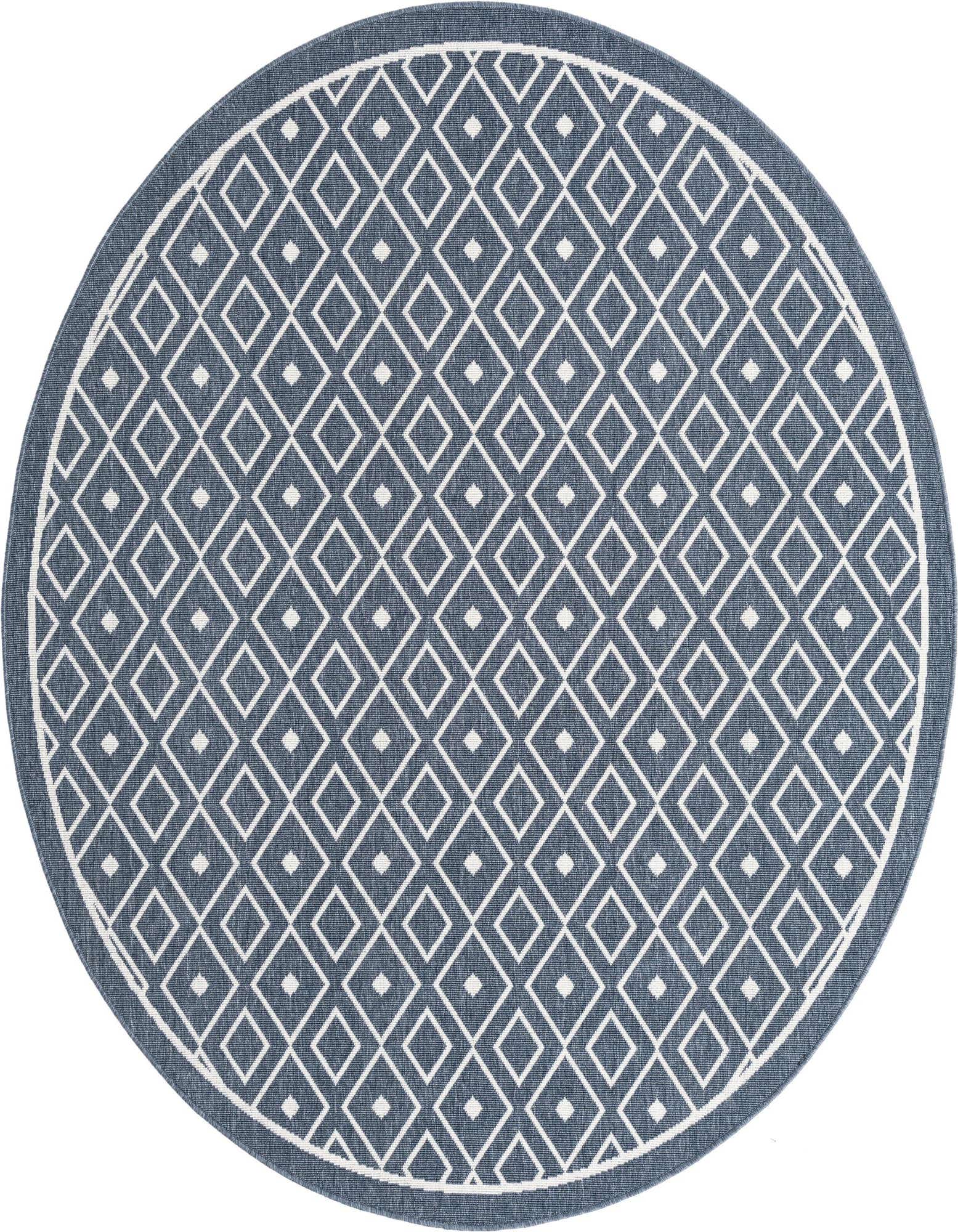 7' x 7' Easy-Clean Trellis Indoor / Outdoor Round Rug