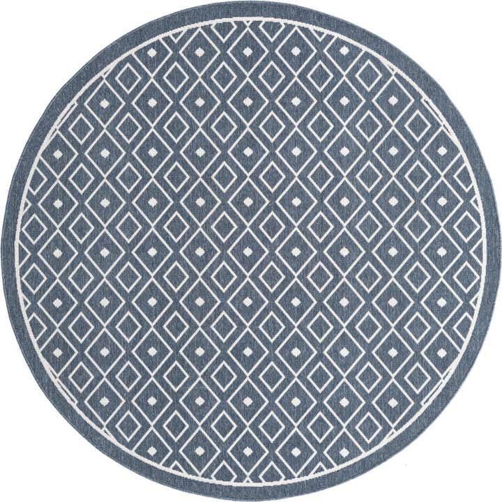 7' x 7' Easy-Clean Trellis Indoor / Outdoor Round Rug