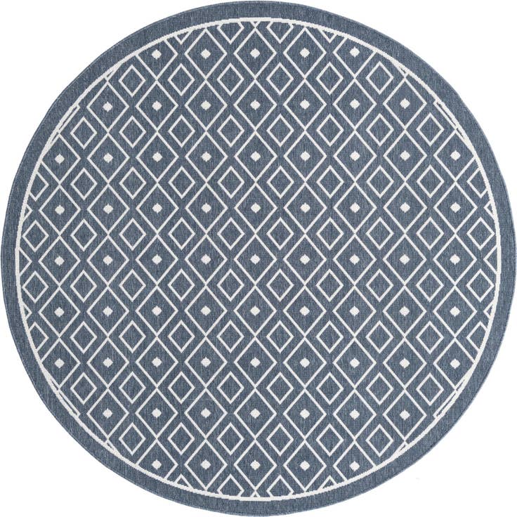 Detail image of 7' x 7' Easy-Clean Trellis Indoor / Outdoor Round Rug