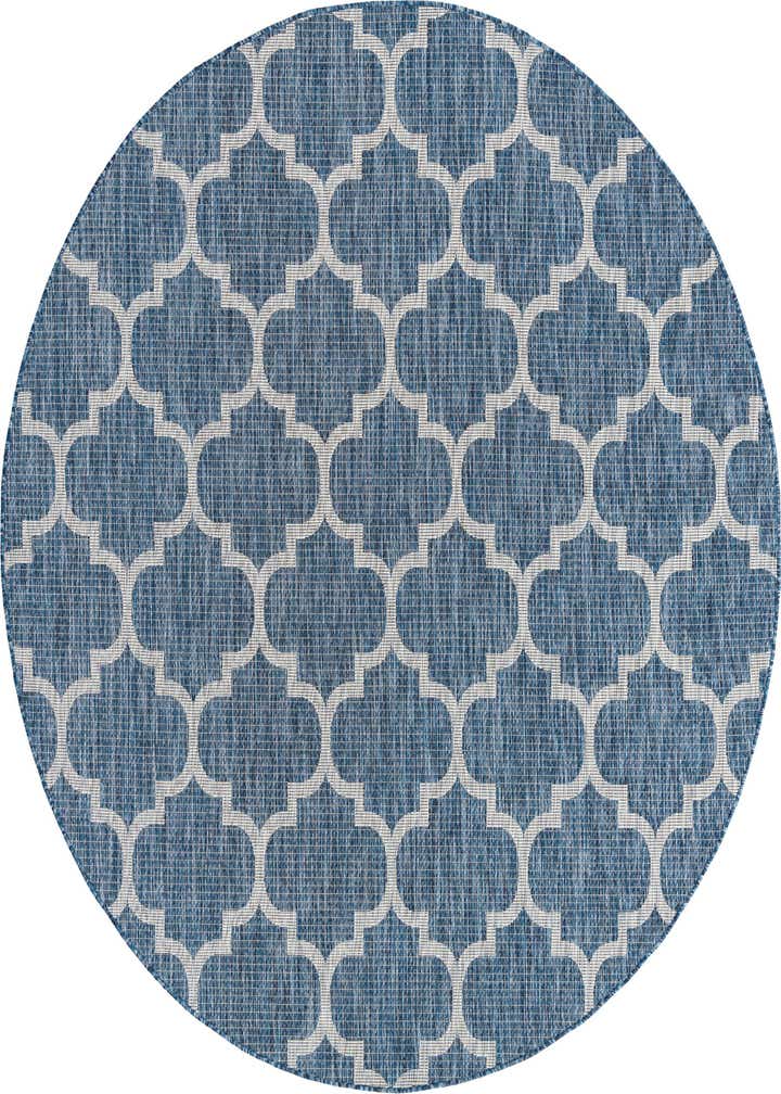7' 10 x 7' 10 Easy-Clean Trellis Indoor / Outdoor Round Rug