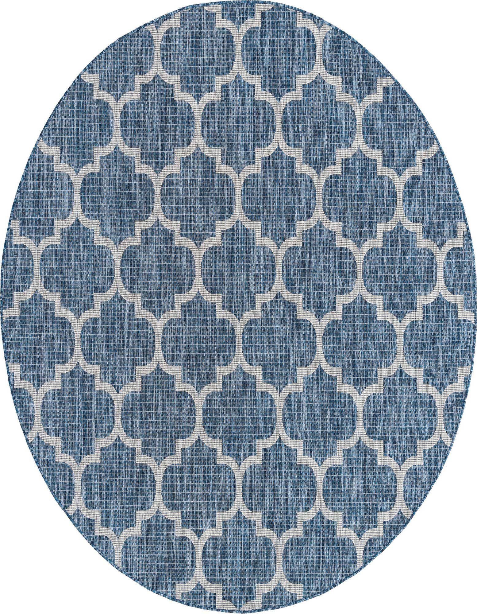 7' 10 x 7' 10 Easy-Clean Trellis Indoor / Outdoor Round Rug