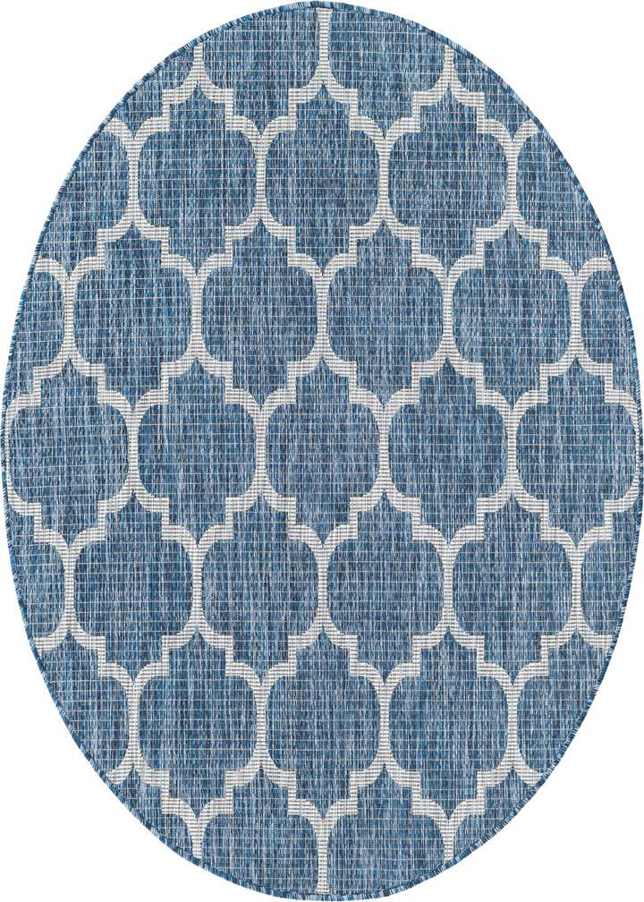 5' 3 x 5' 3 Easy-Clean Trellis Indoor / Outdoor Round Rug