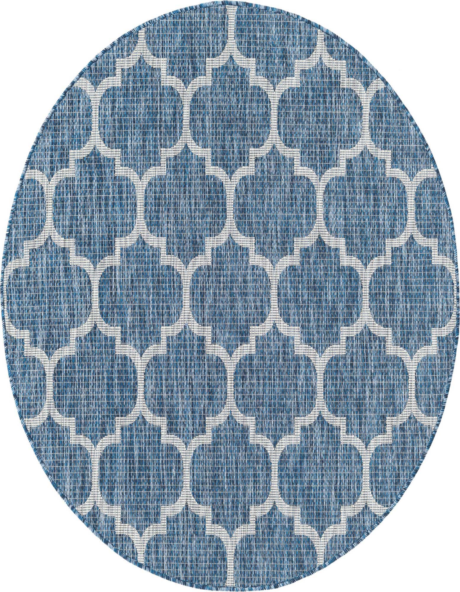 5' 3 x 5' 3 Easy-Clean Trellis Indoor / Outdoor Round Rug