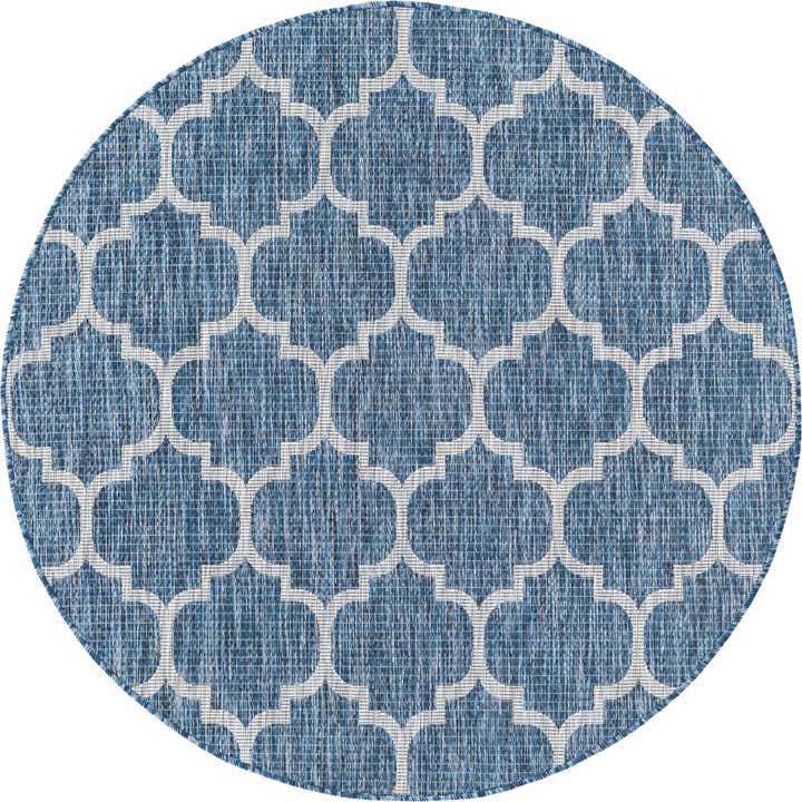 5' 3 x 5' 3 Easy-Clean Trellis Indoor / Outdoor Round Rug