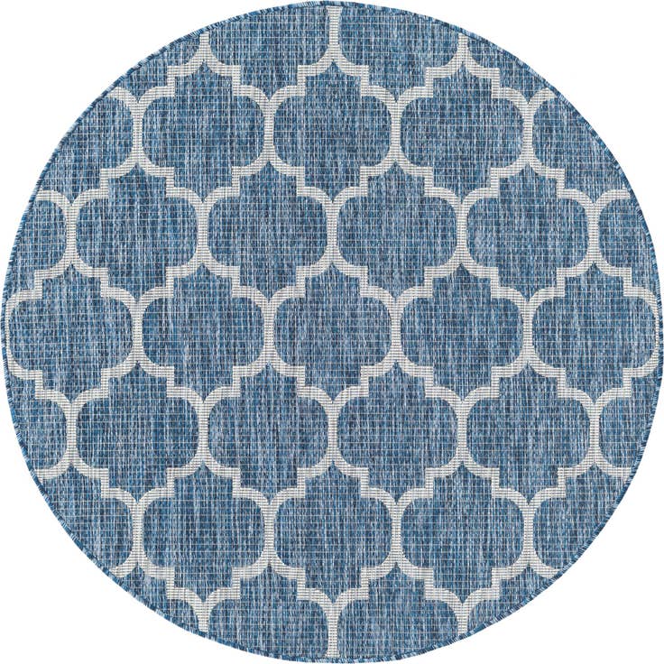 Detail image of 5' 3 x 5' 3 Easy-Clean Trellis Indoor / Outdoor Round Rug
