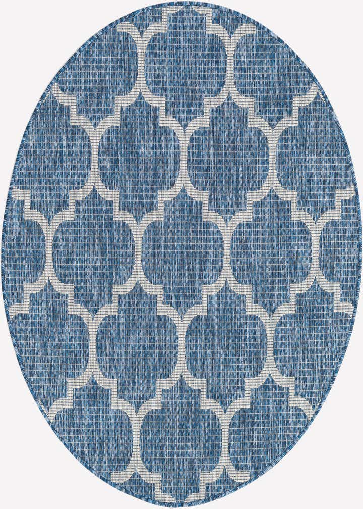 4' x 4' Easy-Clean Trellis Indoor / Outdoor Round Rug