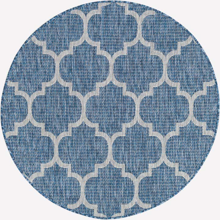 4' x 4' Easy-Clean Trellis Indoor / Outdoor Round Rug