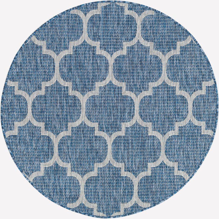 Detail image of 4' x 4' Easy-Clean Trellis Indoor / Outdoor Round Rug
