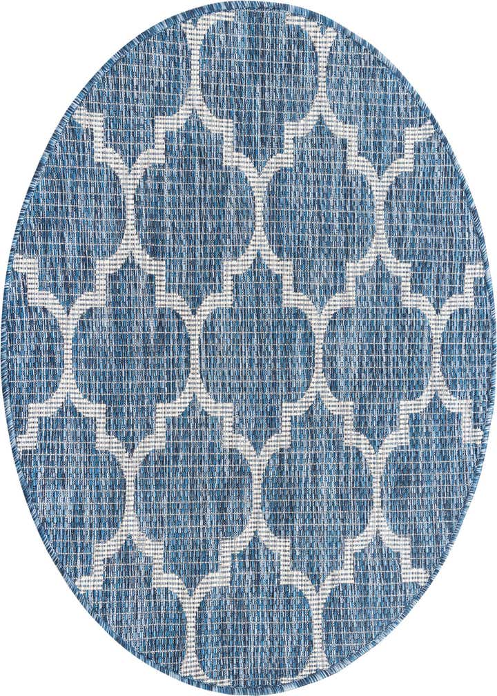 3' x 3' Easy-Clean Trellis Indoor / Outdoor Round Rug