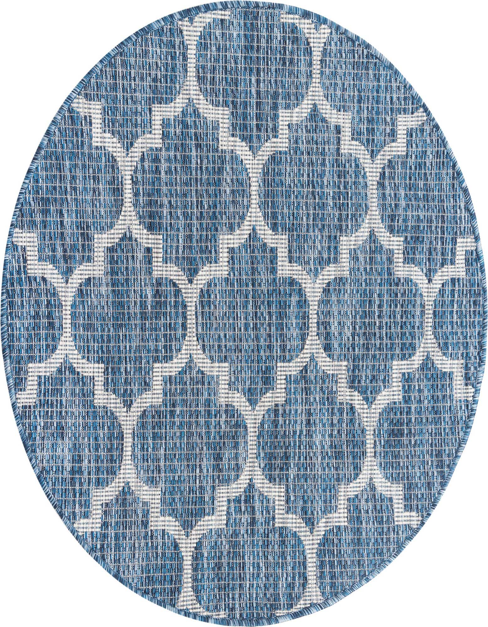 3' x 3' Easy-Clean Trellis Indoor / Outdoor Round Rug