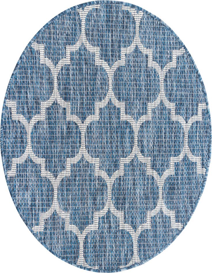 Detail image of 3' x 3' Easy-Clean Trellis Indoor / Outdoor Round Rug
