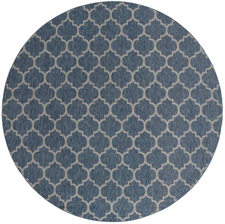 13' x 13' Easy-Clean Trellis Indoor / Outdoor Round Rug